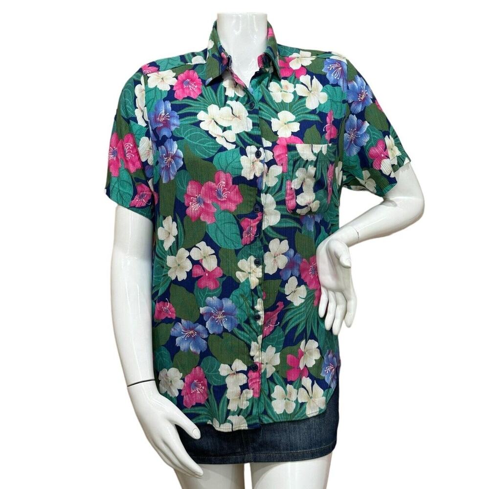 Alfred Dunner Floral Print Blouse Hawaiian